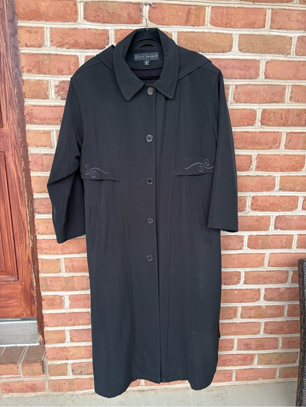 Misty Harbor Black Trench Coat with zip out winter lining